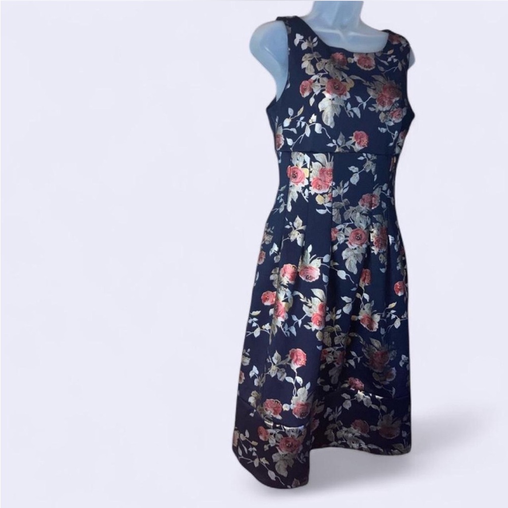 Enfocus Shimmer Floral Fit and Flare Dress 8
